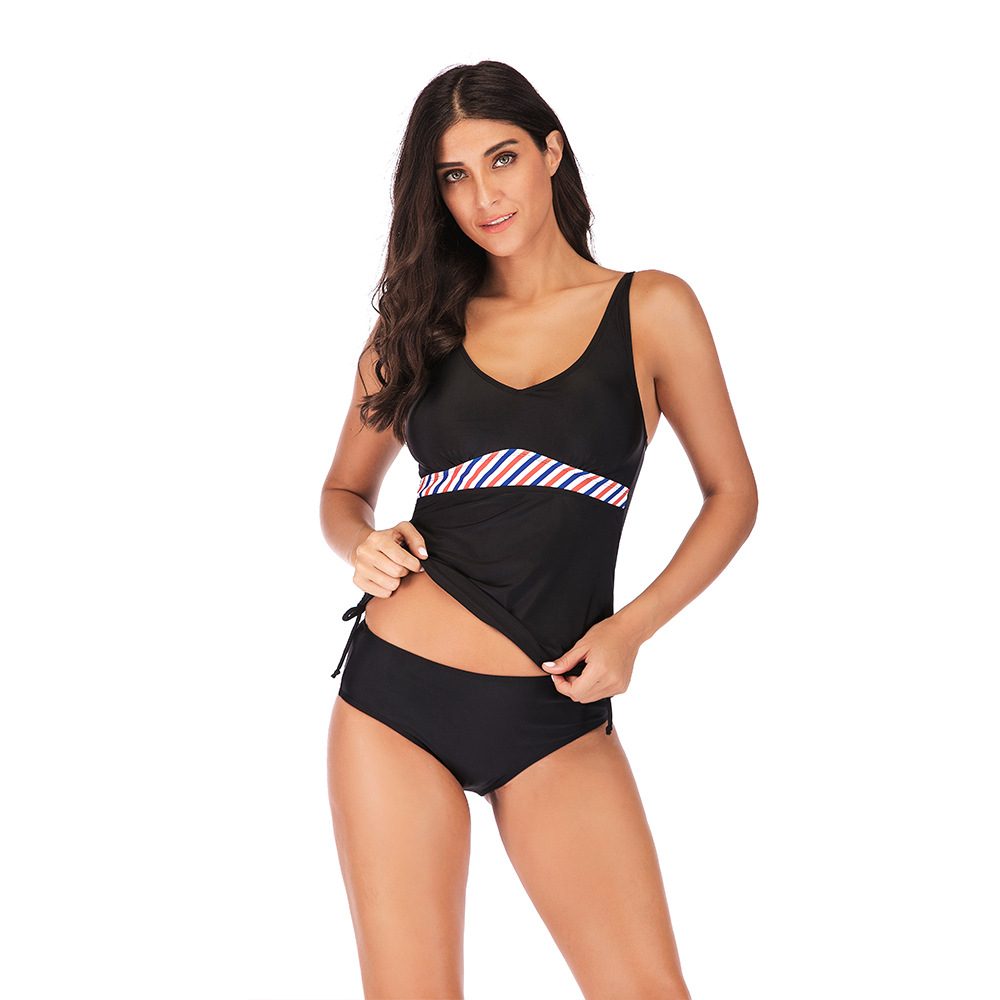 F4787 Plus Size one piece Print Beachwear Padded Swimwear Tankini Set